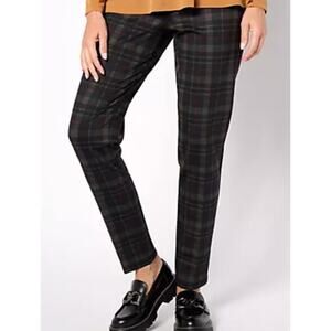 NEW Susan Graver QVC Printed Ponte Knit Slim Leg Pants M Fall Winter Preppy